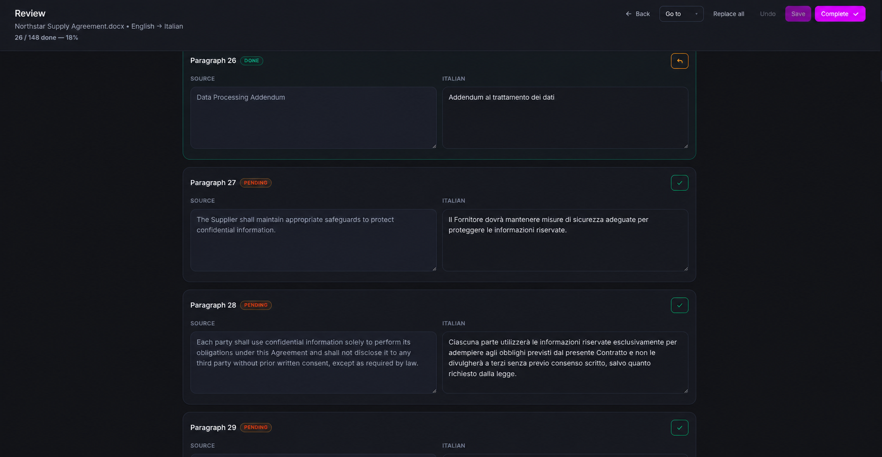 SpectrHQ reviewer view showing an assigned file with approval controls.